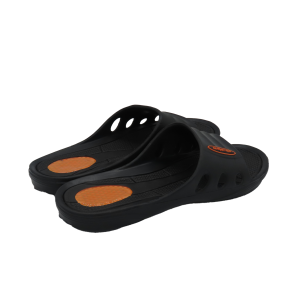 Chanclas de pala con tacón de gel naranja mujer