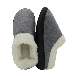 Zapatillas jaspeado gris borreguillo