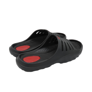 Chanclas de pala con tacón de gel rojo caballero