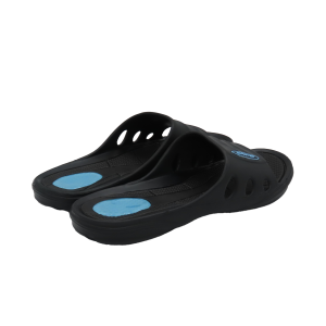 Chanclas de pala con tacón de gel azul mujer