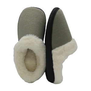 Zapatillas hilo verde grisáceo borreguillo